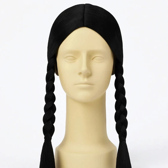 Goth Girl Braided Pigtail Wig