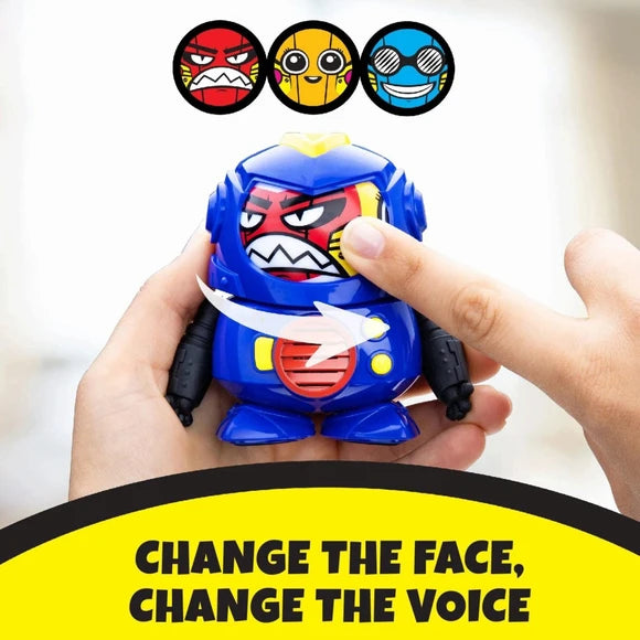 Tok Tok 3 Voice Robot Interactive Toy with Different Faces and Sounds in Blue