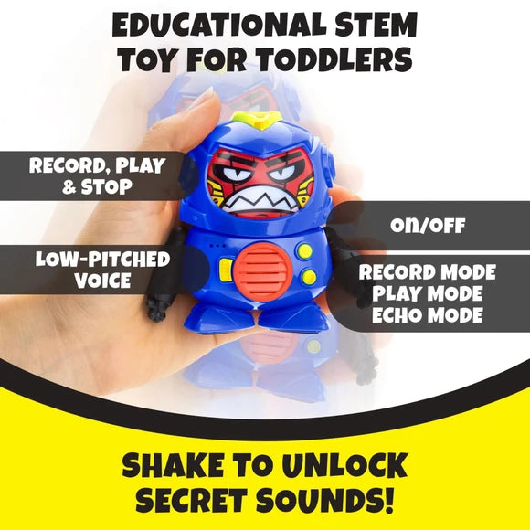 Tok Tok 3 Voice Robot Interactive Toy with Different Faces and Sounds in Blue