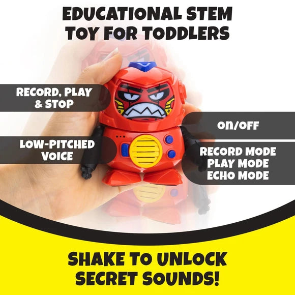 Tok Tok 3 Voice Robot Interactive Toy with Different Faces and Sounds in Red