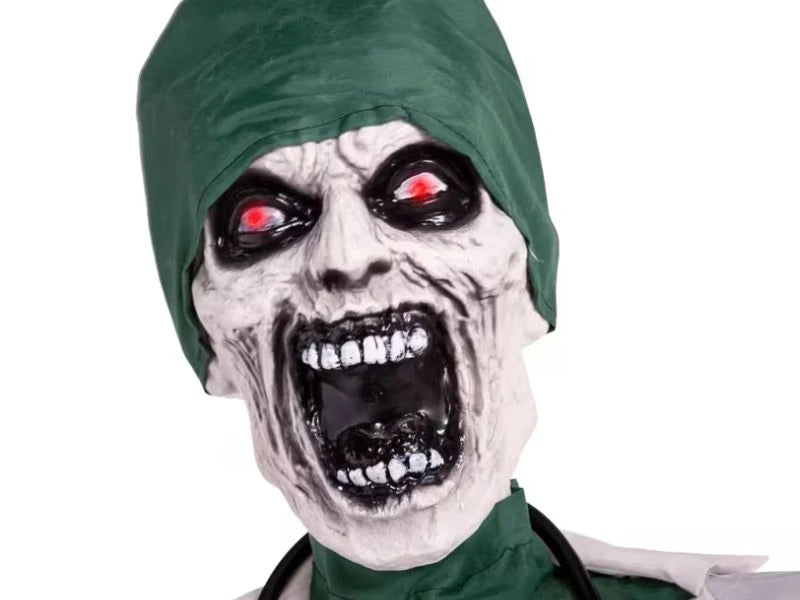 6 FT Life-Size Animated Light-Up Shaking Talking Doctor Standing Halloween Decoration