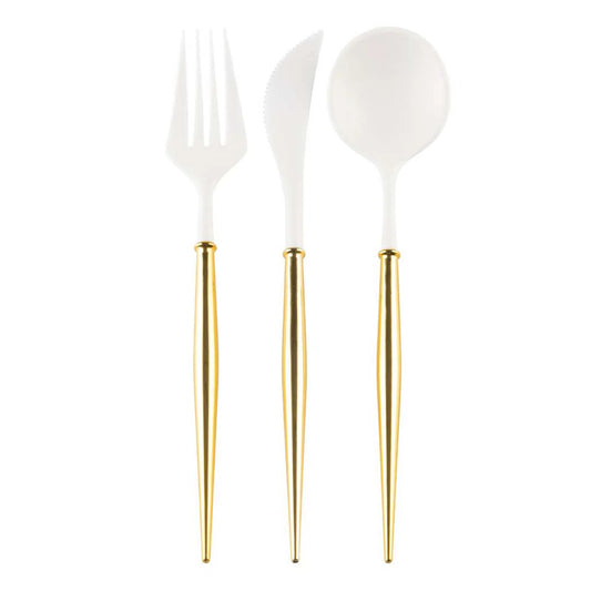 Bella Cutlery White / Gold  Handle