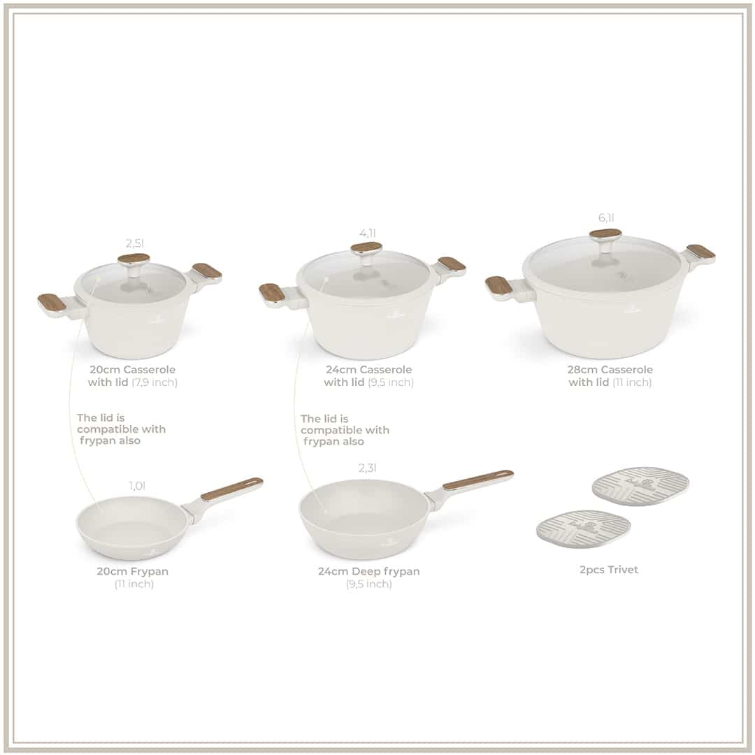 10 pcs Cookware Set Grey