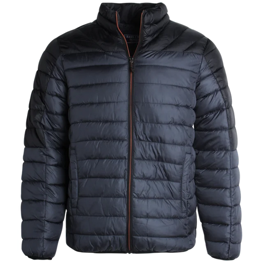 Men's Jacket - Packable Puffer Coat Charcoal - Bass Creek