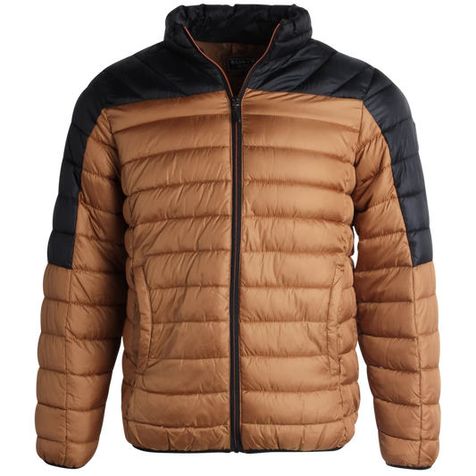 Men's Jacket - Packable Puffer Coat Wheat - Bass Creek
