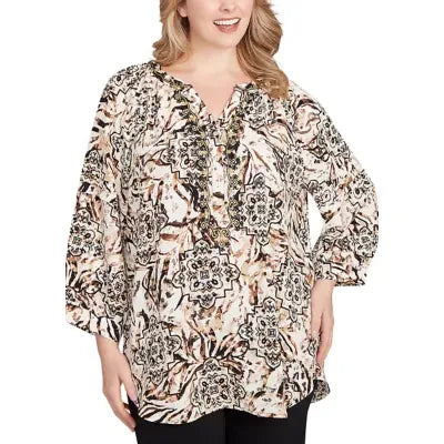 Plus Top Tan Multi  - Ruby Rd
