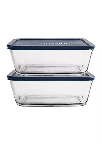 4 pc. Square Sandwich Food Storage Value Pack w/Lids Clear/Navy