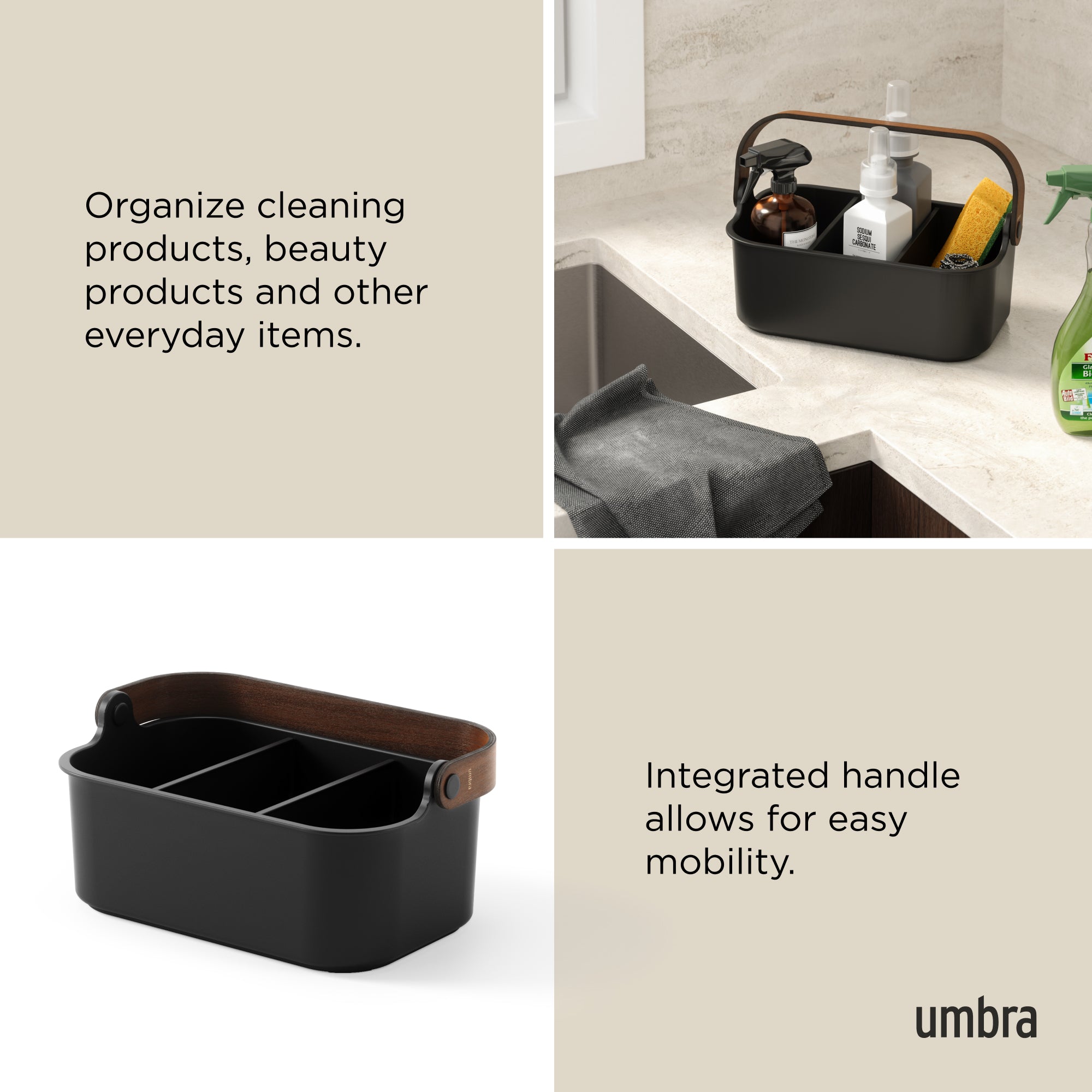 Bellwood Stackable Bin Black/Walnut