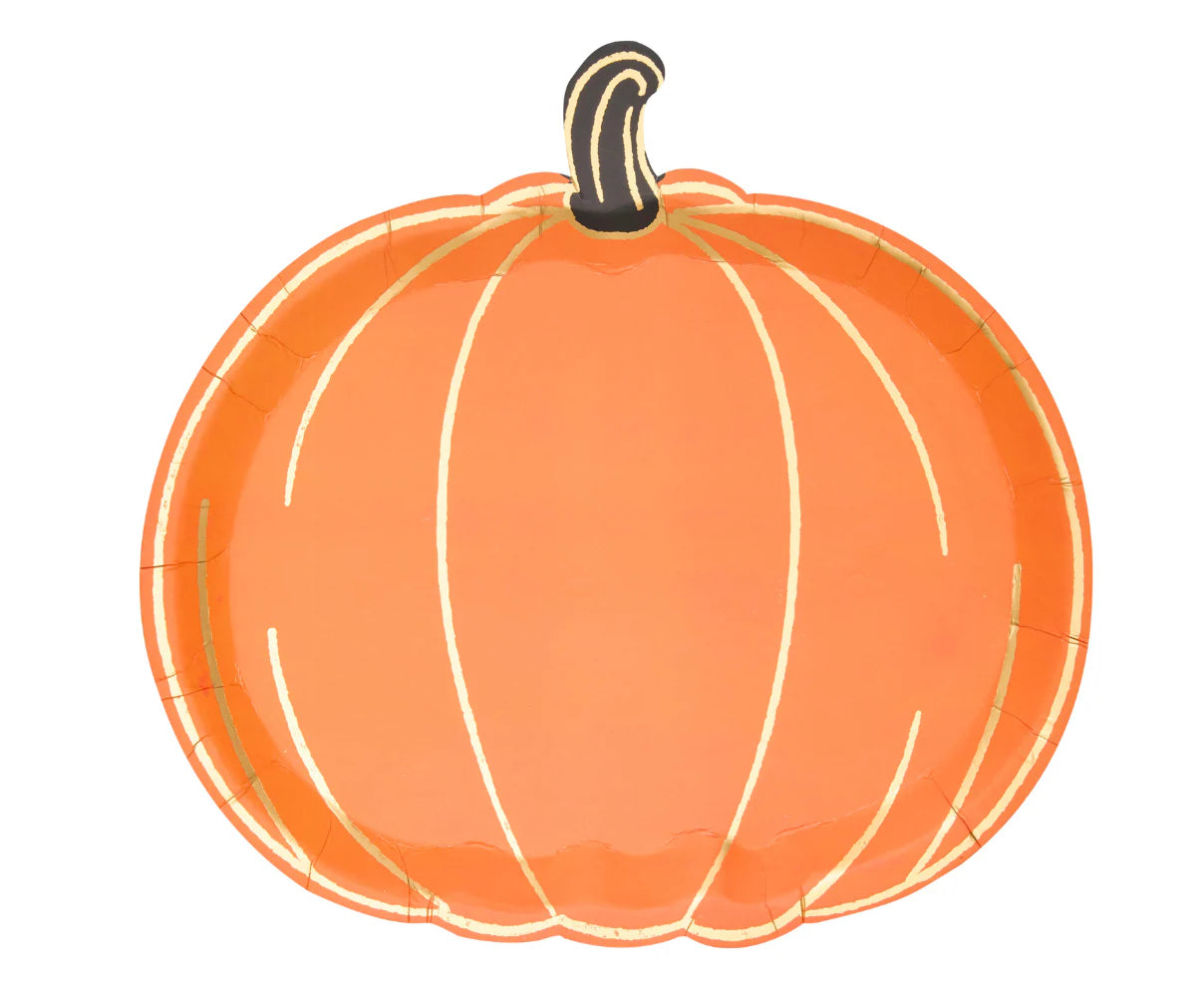 Boo Bold  Die Cut Salad Plate 9" - Assorted Pumpkins