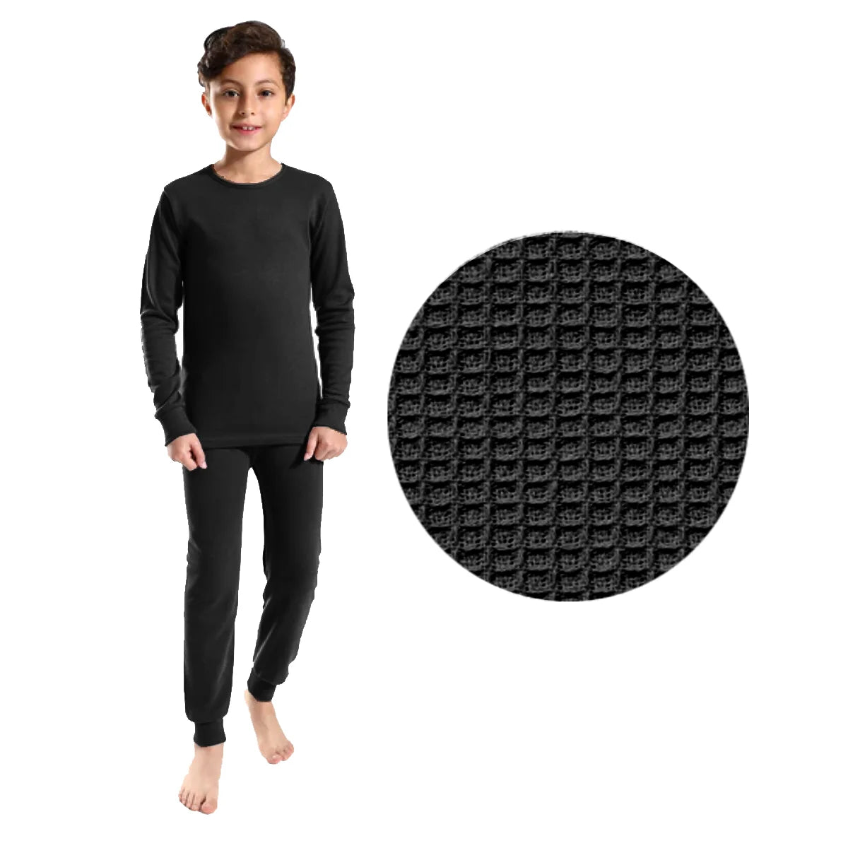 2 Set Boys Thermal Black