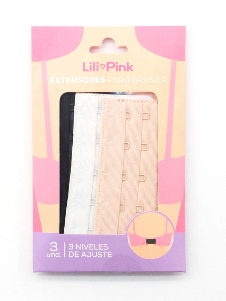EXTENSOR GANCHO GRANDE PAQ X3 BEIGE-NEGRO-BLANCO