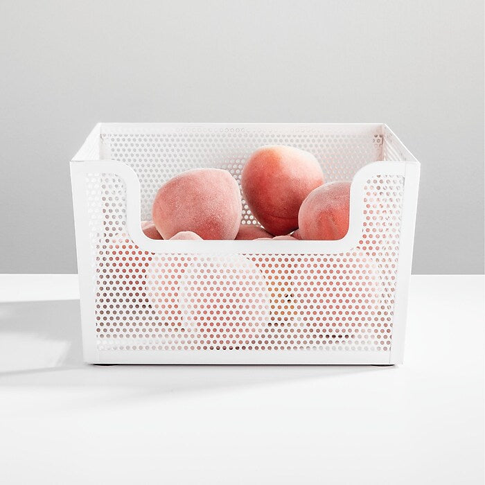 12 x 10 x 6  Frame Dip Front Basket Matte White