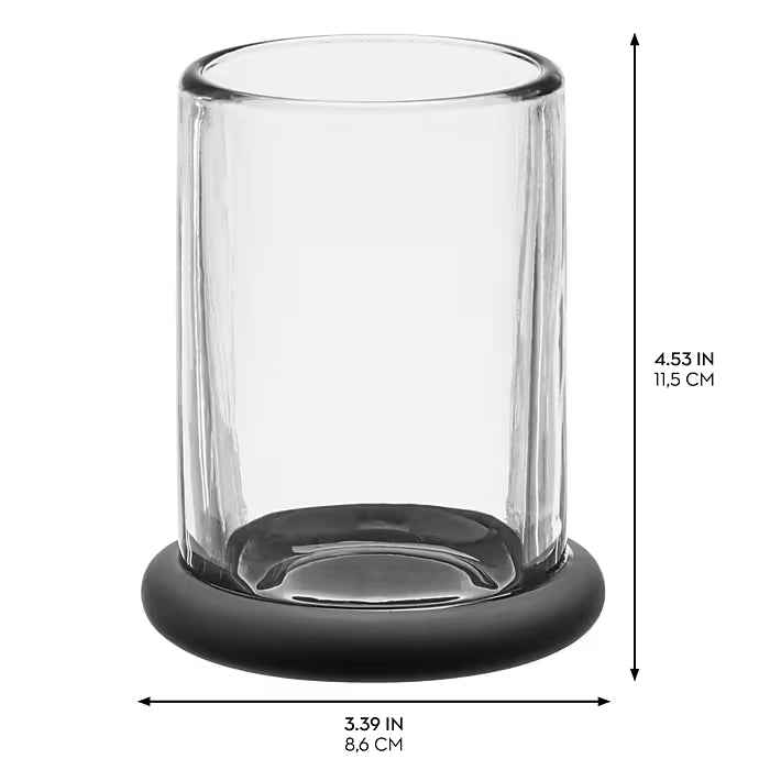 TIA Tumbler Soda Clear/ Matte Black Glass