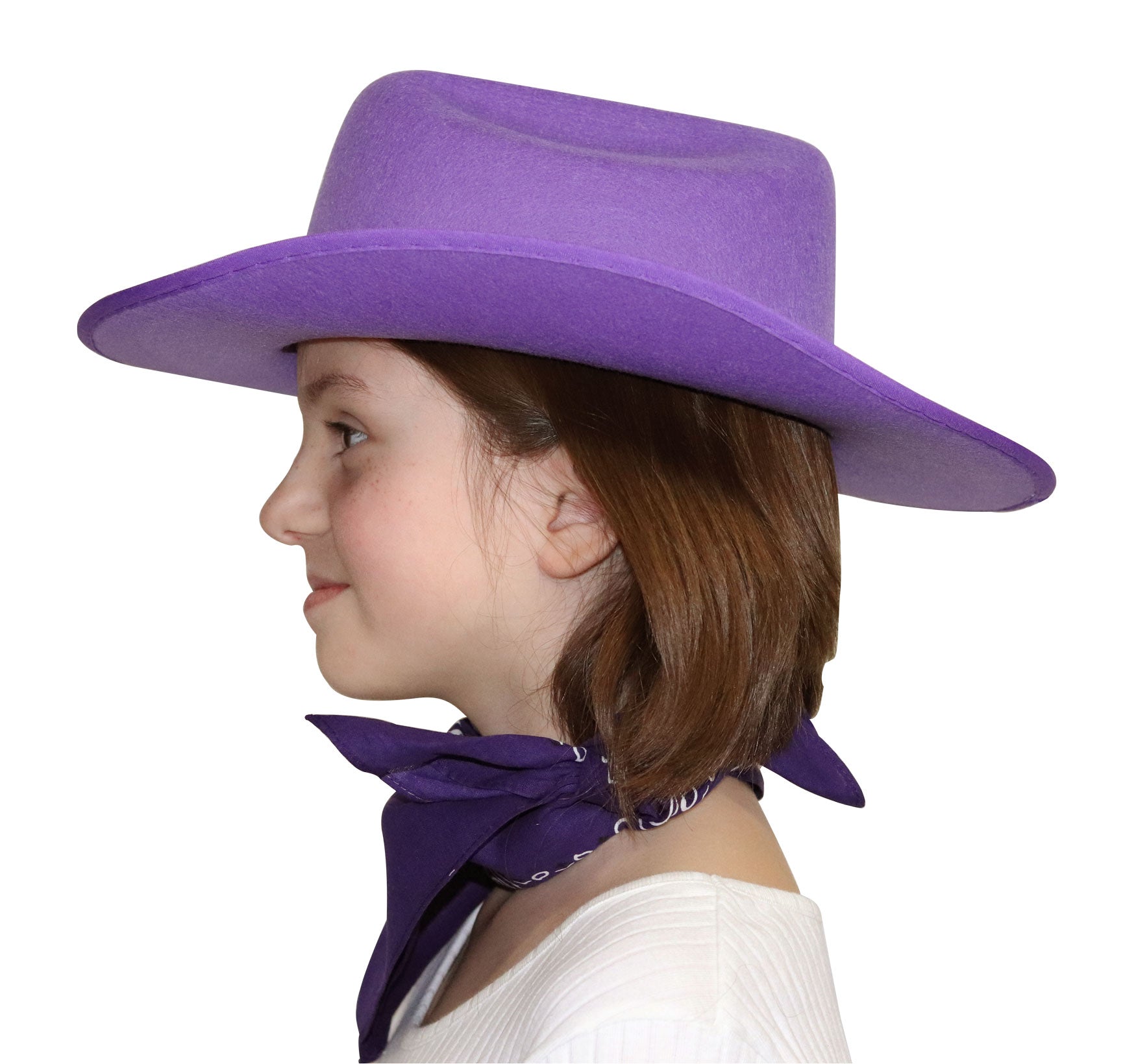 Jr. Cowboy Hat (Purple) with Bandanna