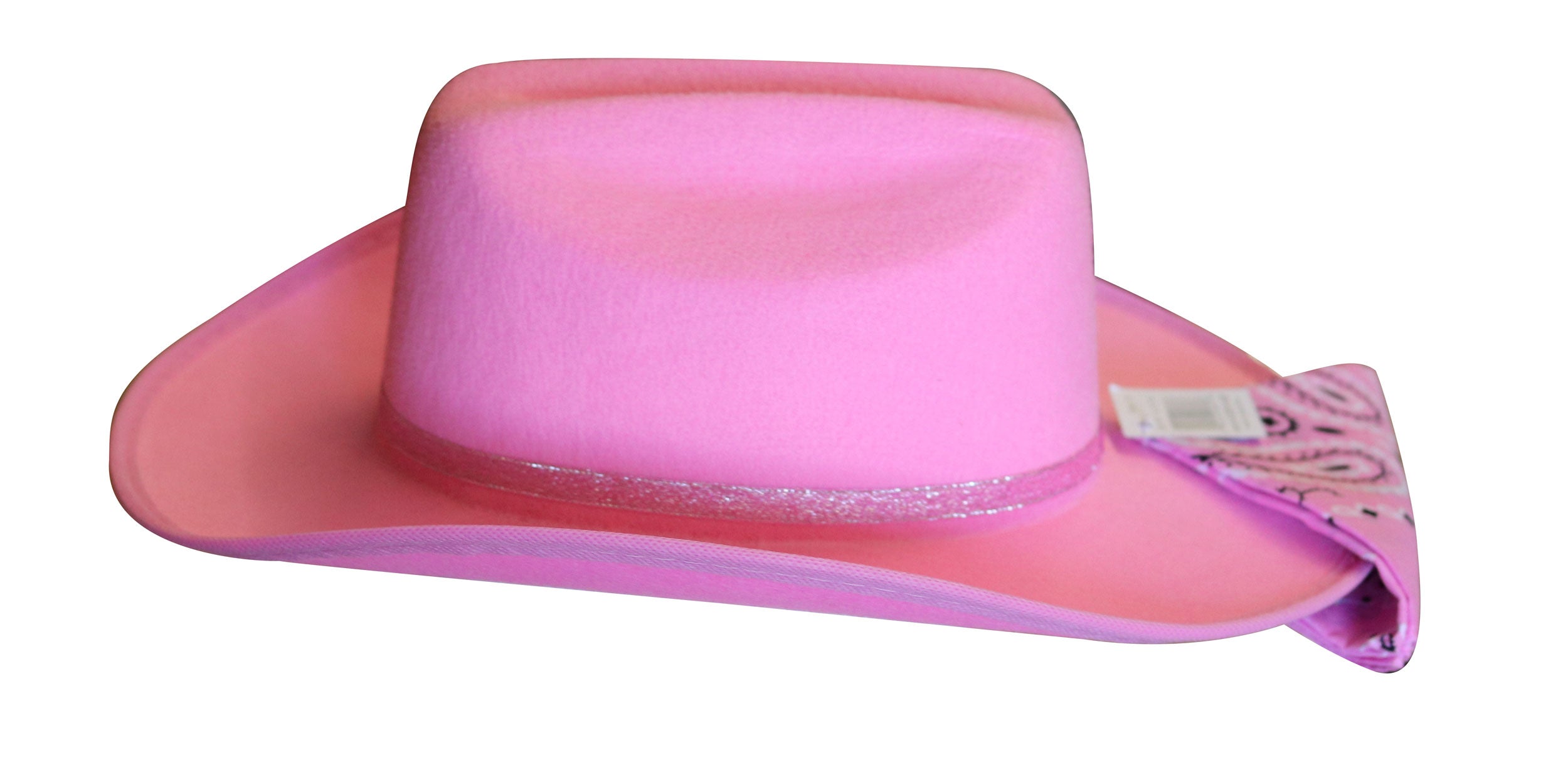 Jr. Cowboy Hat (Pink) Sparkle Ribbon with Bandanna