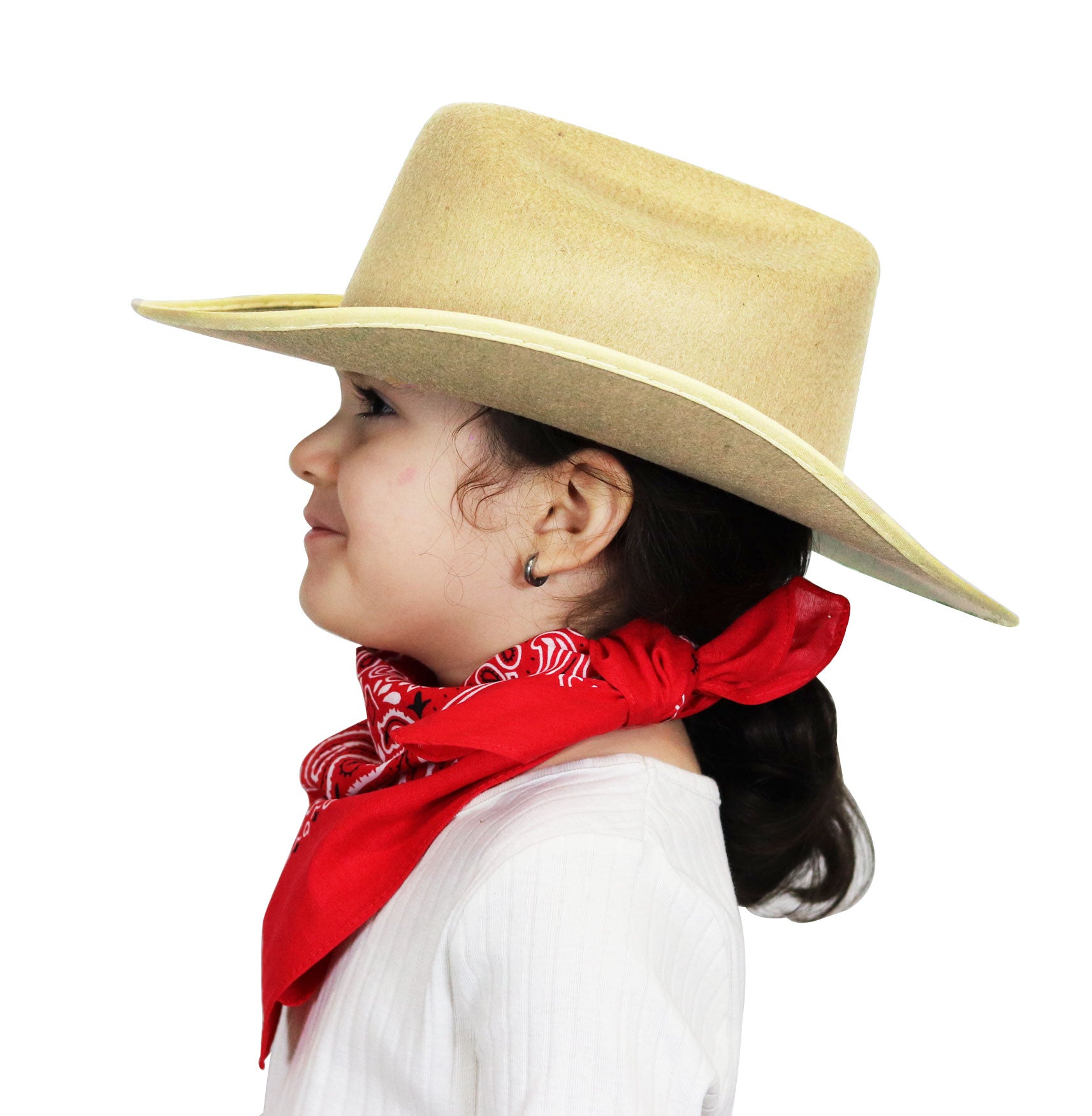 Jr. Cowboy Hat (Tan) with Bandanna