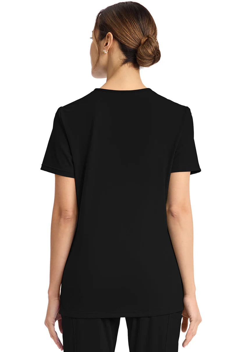 2-Pocket V-Neck Top Black