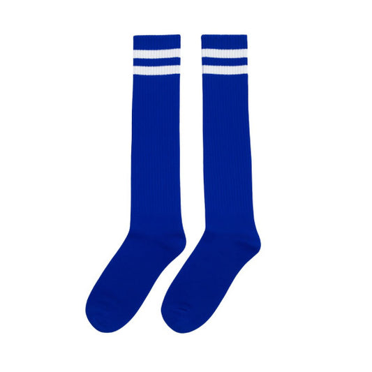 Blue Knee High Striped Socks