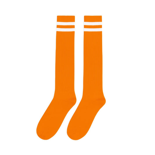 Orange  Knee High Striped Socks