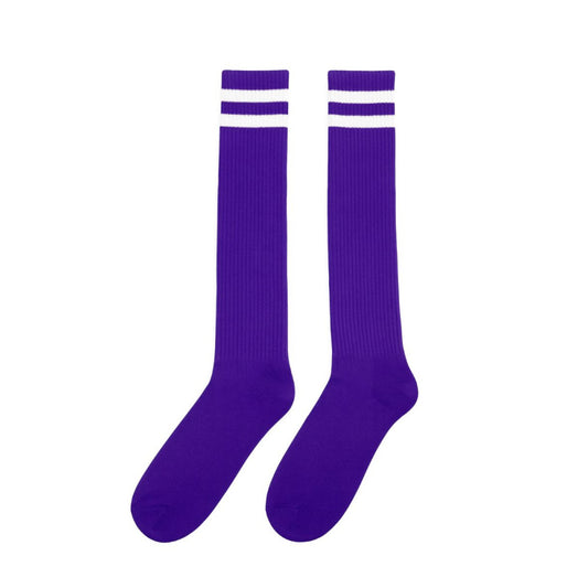 Purple Knee High Striped Socks