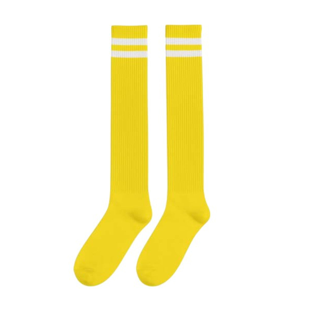 Yellow Knee High Striped Socks
