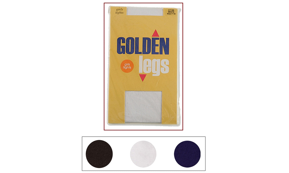 Golden Legs 100% Nylon Girls Tights White