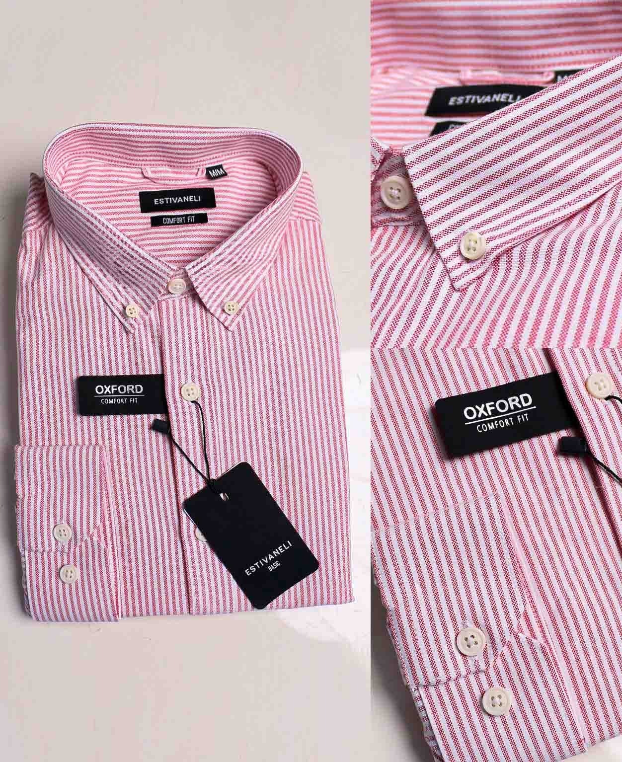 Camisa Rosado con Rayas Blanca Caballero
