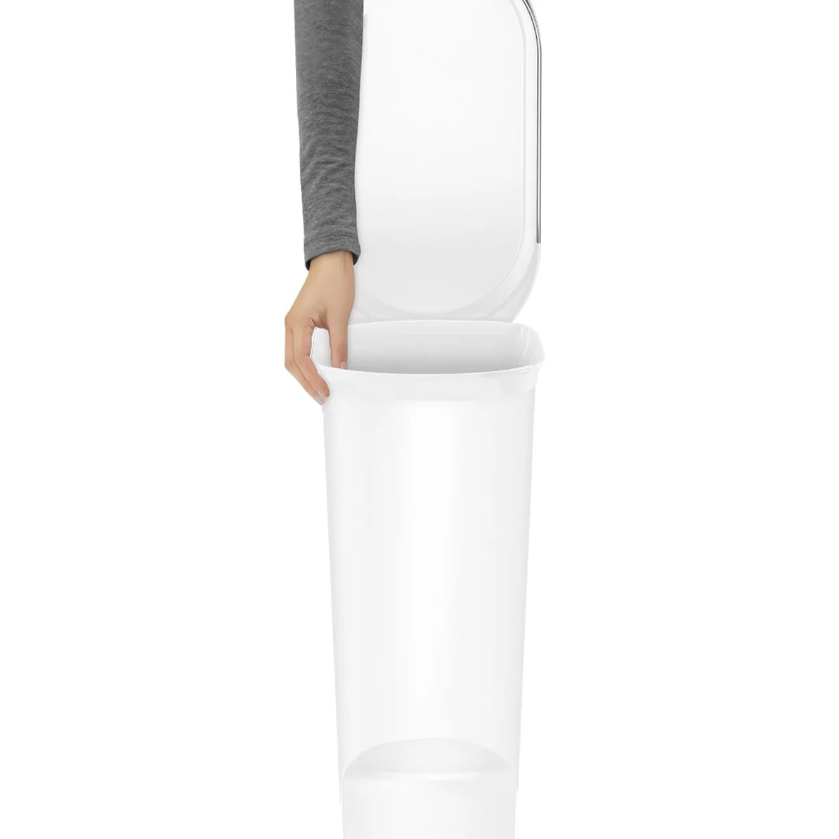 40L Slim Step White Plastic