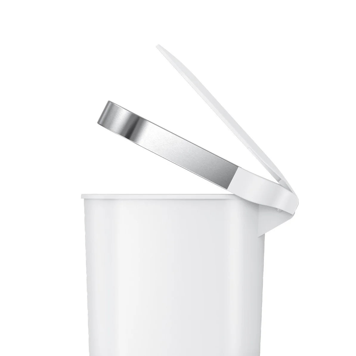 40L Slim Step White Plastic
