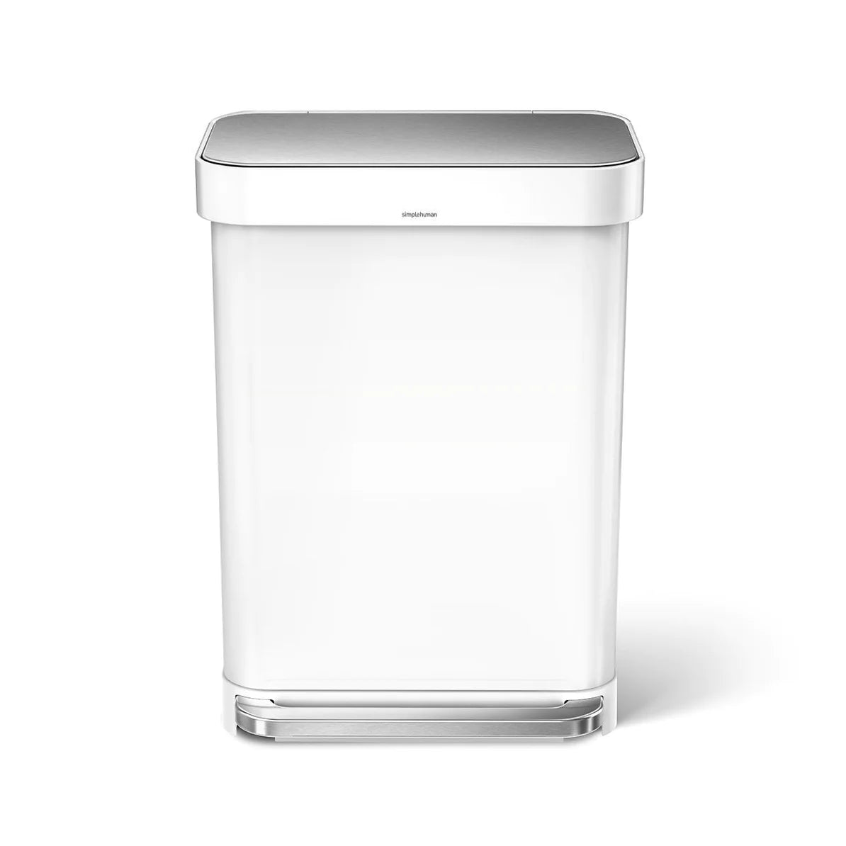 55L Rectangular Step Can with Liner Pocket White