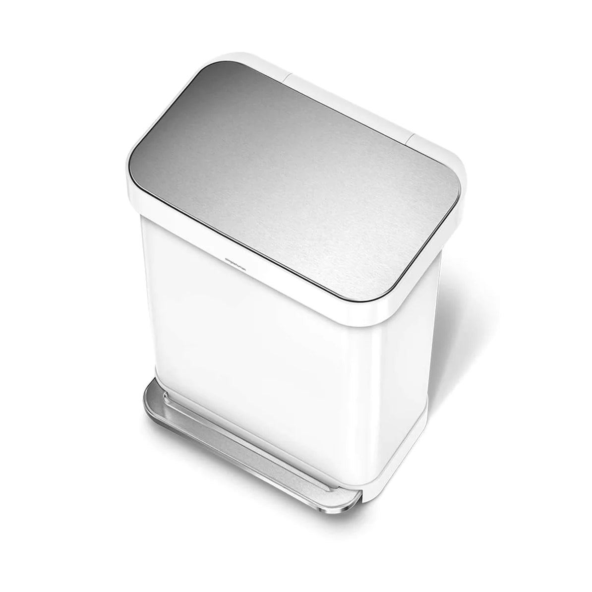 55L Rectangular Step Can with Liner Pocket White
