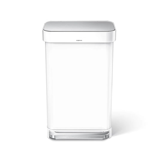 45L Rectangular Step Can  W/Liner Pocket White