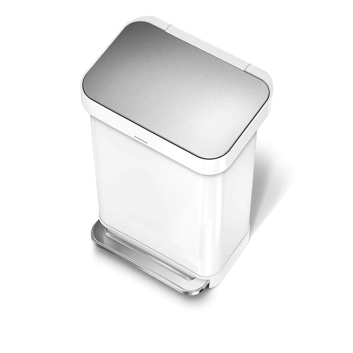 45L Rectangular Step Can  W/Liner Pocket White