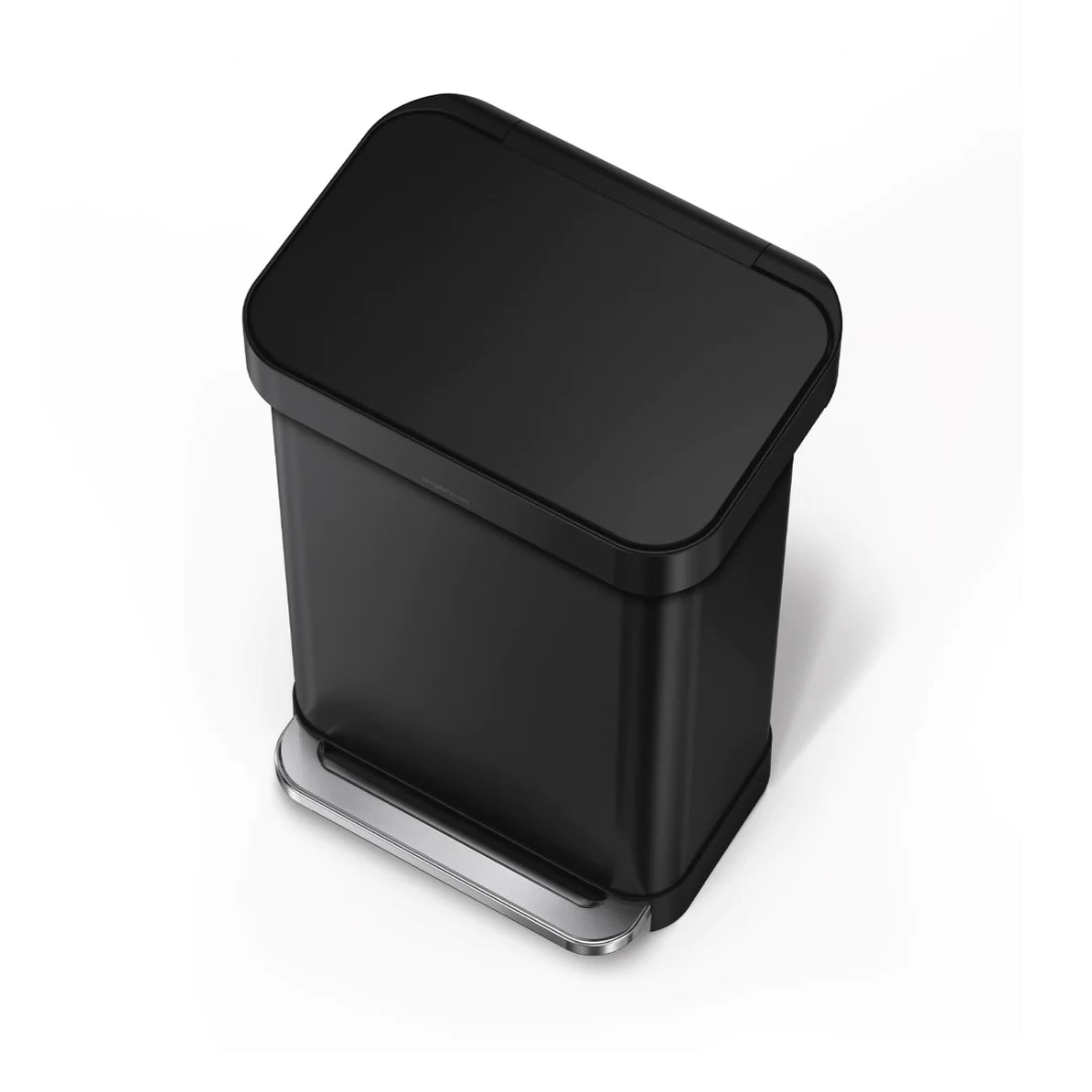 45L Rectangular Step Can  W/ Liner Pocket Matte Black