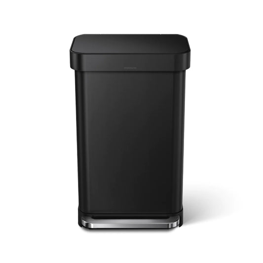 45L Rectangular Step Can  W/ Liner Pocket Matte Black