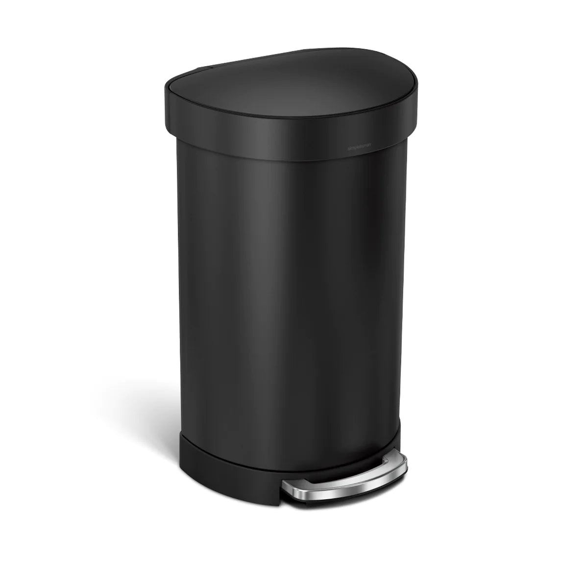 45L Semi-Round Step Can Matte Black