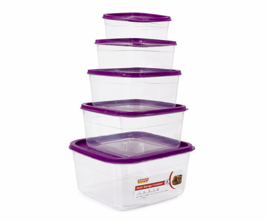 Food Container 7pcs Transparent -Purple
