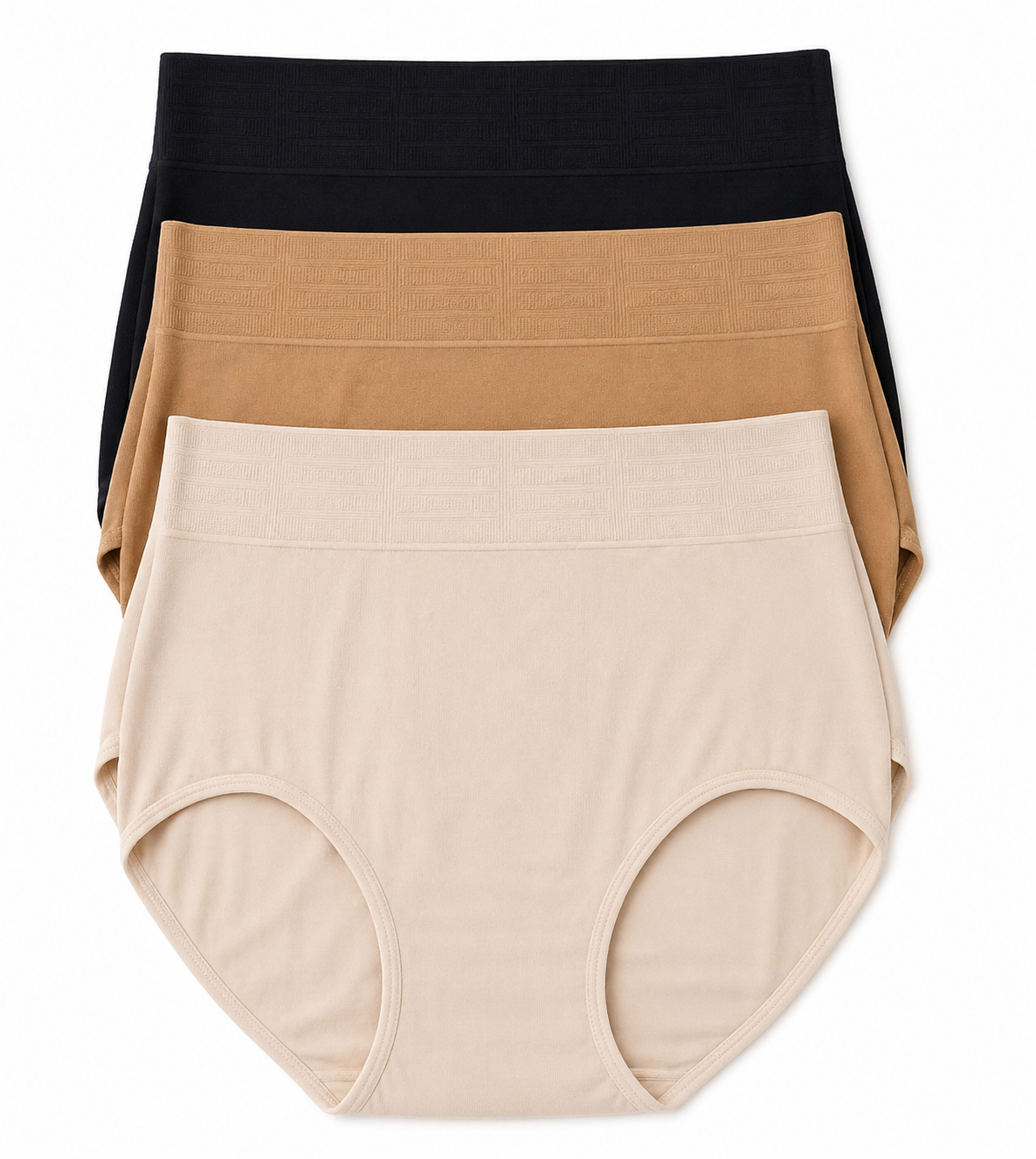 Shapewear 3 On a Hanger - Boy Short Black / Camel/ Nude