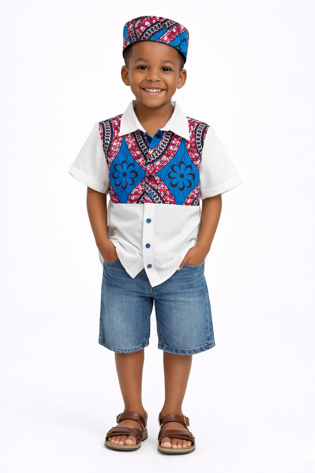 Camisa Niño Blanco-Estampado (Etnia Negra)