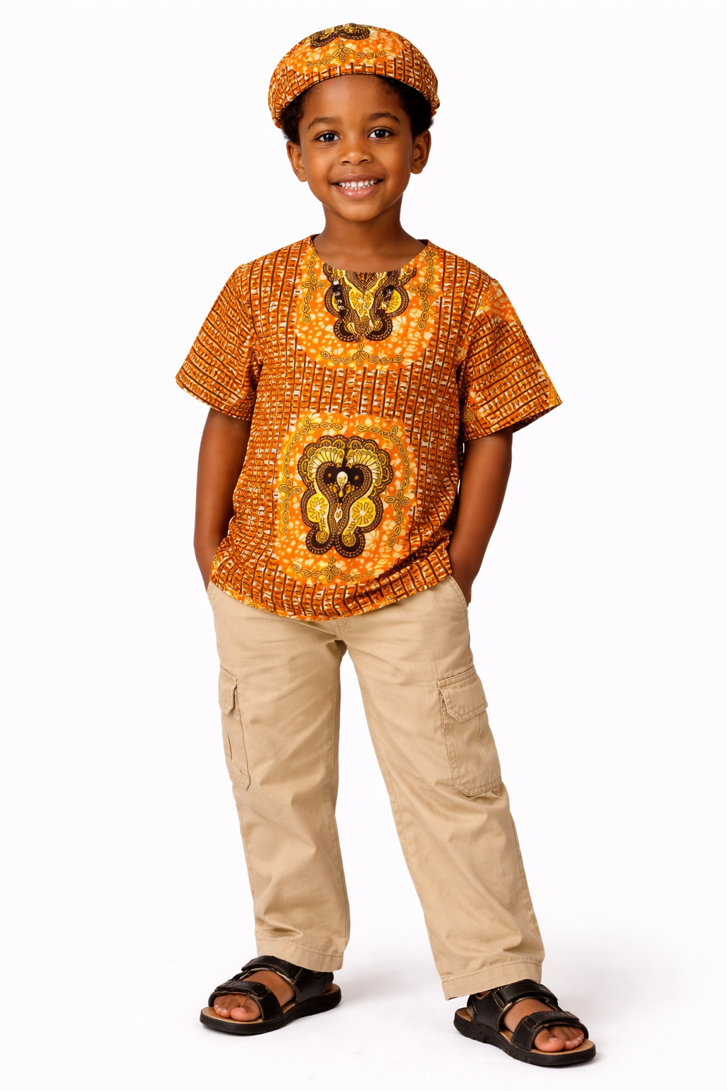 Camisa Niño Naranja-Amarillo (Etnia Negra)