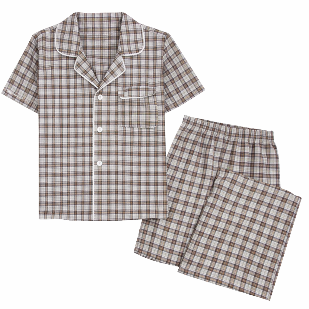 Men´s Pajama Short Sleeve w/ Long short Grey Multicolor