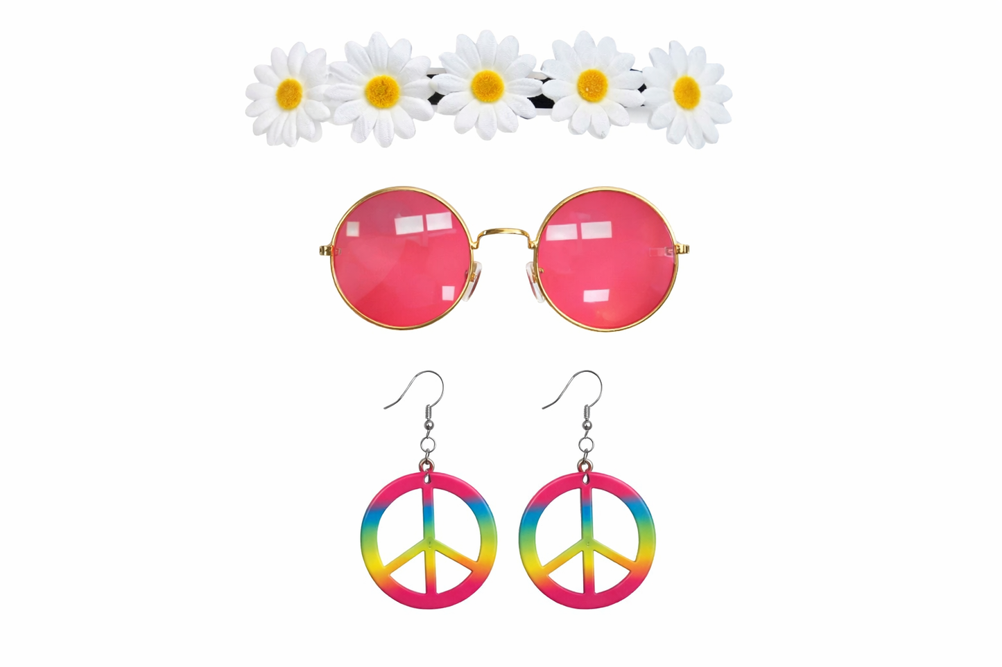 Hippie kit(headband,glasses,earrings)