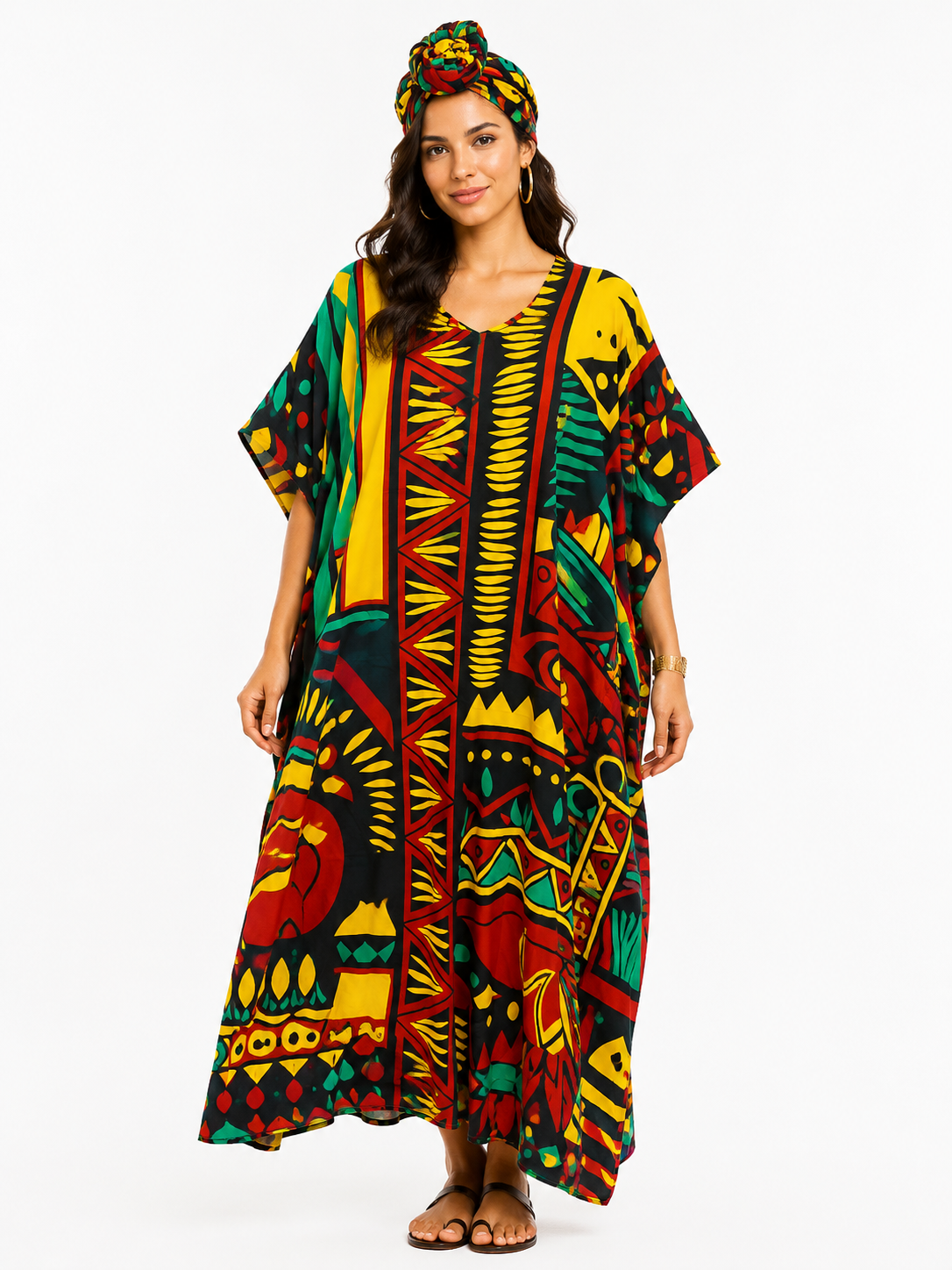 Kaftan Long  Multi Print - Etnia Negra
