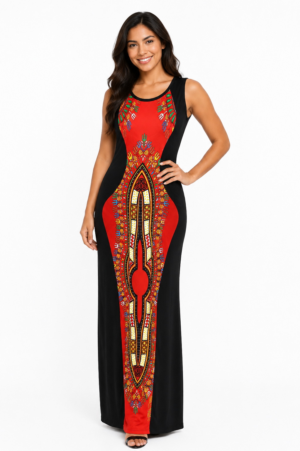 Dashiki Mixed Scuba Dress