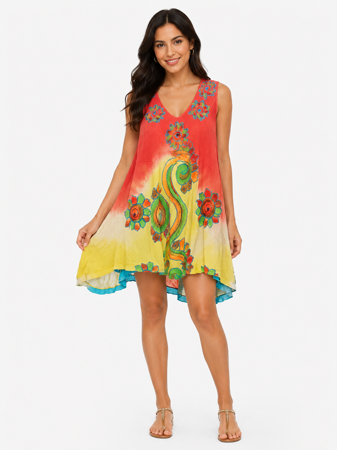 Tunic Short White-Purple Print  - Etnia Negra