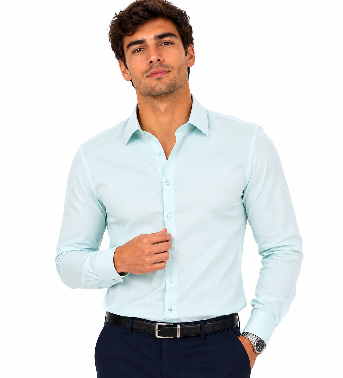 Camisa Verde Claro Caballero