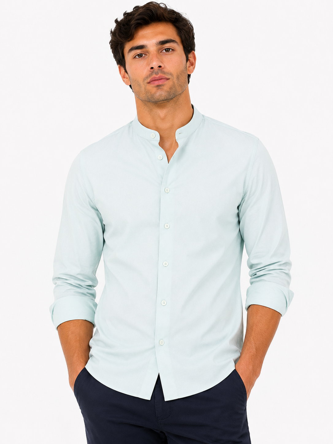 Camisa Color Verde Claro Caballero