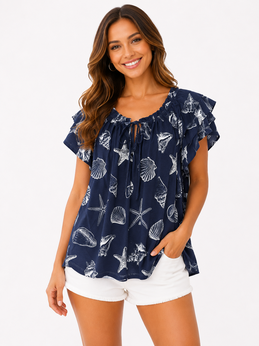 Double Flutter Two Ply Navy