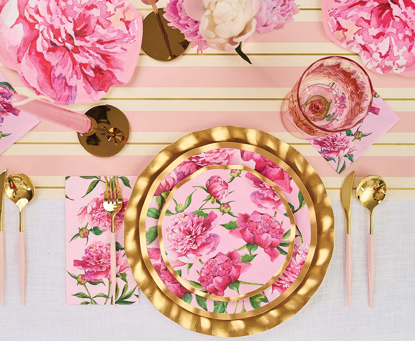 Peony Salad Plate Pink Peonies 4.5" x  8"