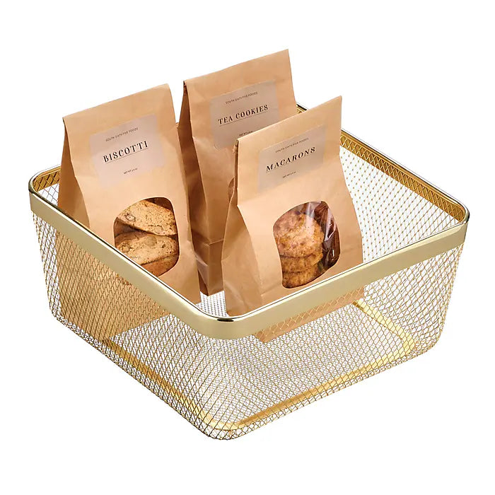 Basket  Brass 12 x 12 x 6